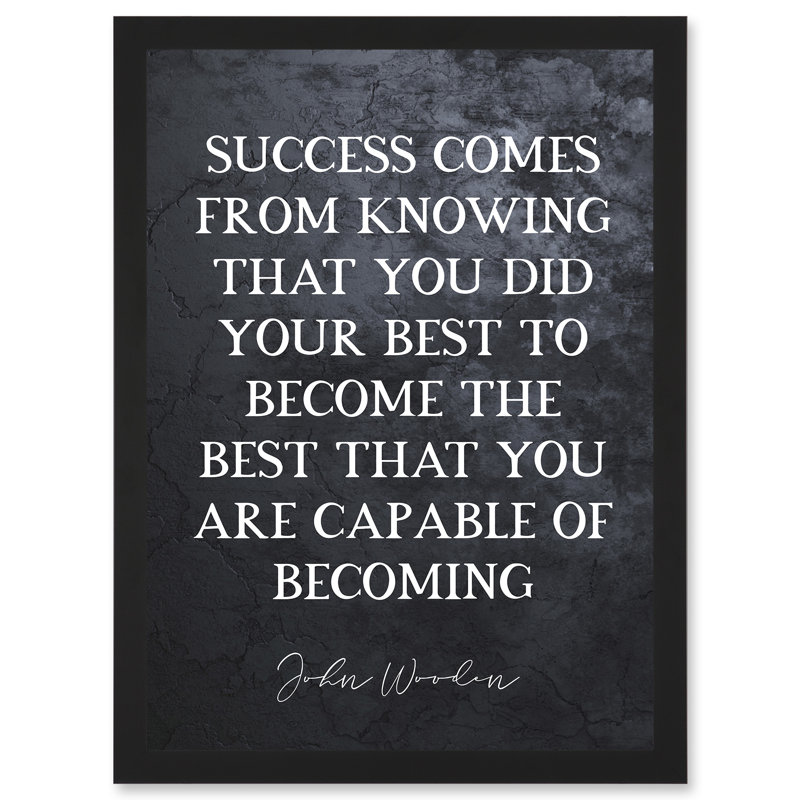 Success Knowing That You Did Your Best Basketball Coach Inspiring Sports - Single Picture Frame Print