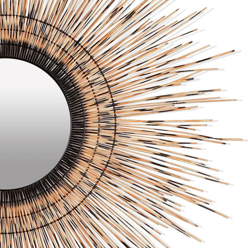 Biba Sunburst Rattan Wall Mirror, 44" H x 44" W