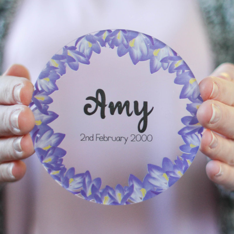 Acrylic Round 1 Piece Coaster, Yes
