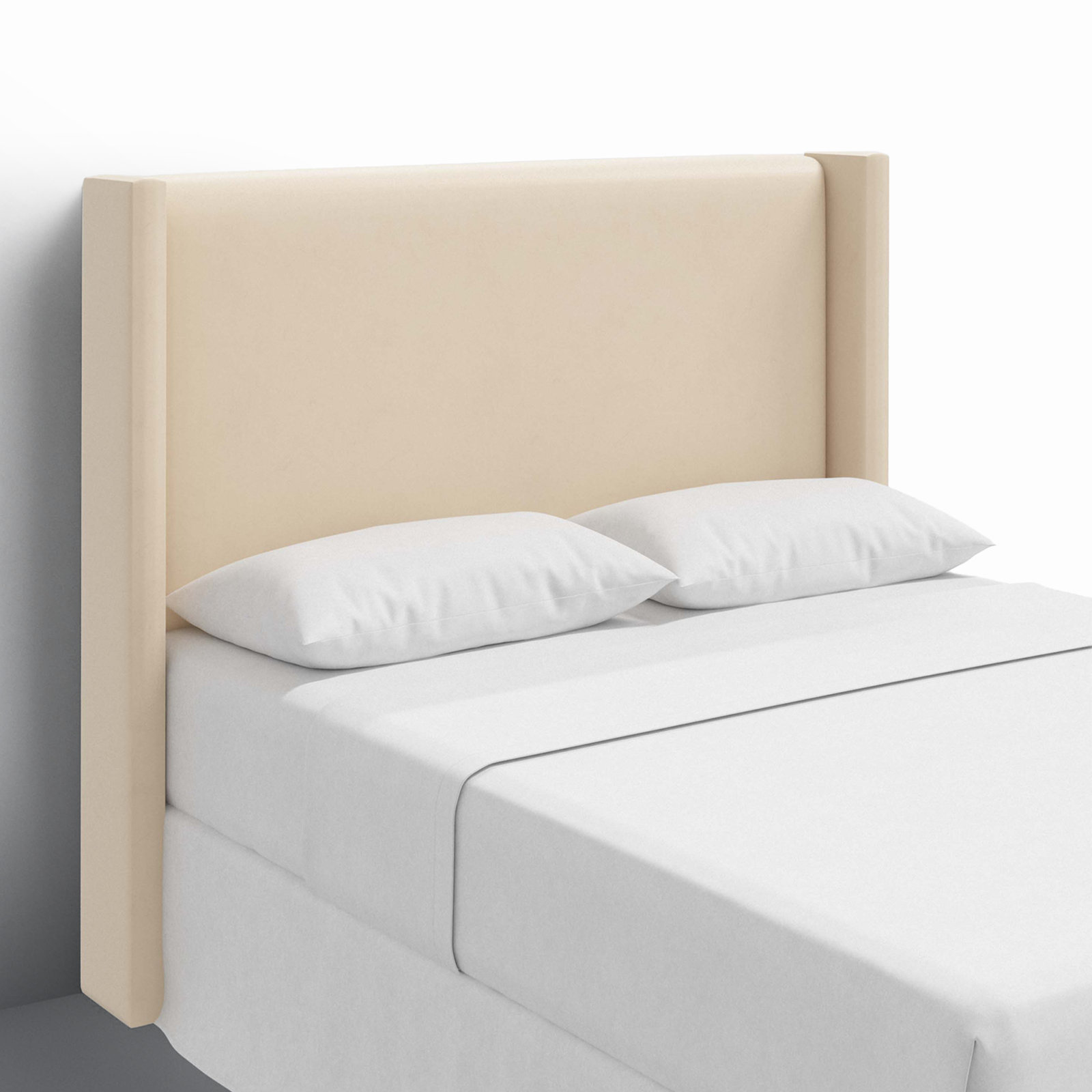 Hanson Upholstered Headboard, Queen, Classic Pearl Performance Velvet