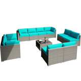 Ensemble de conversation avec canapé 11 pièces Jillien