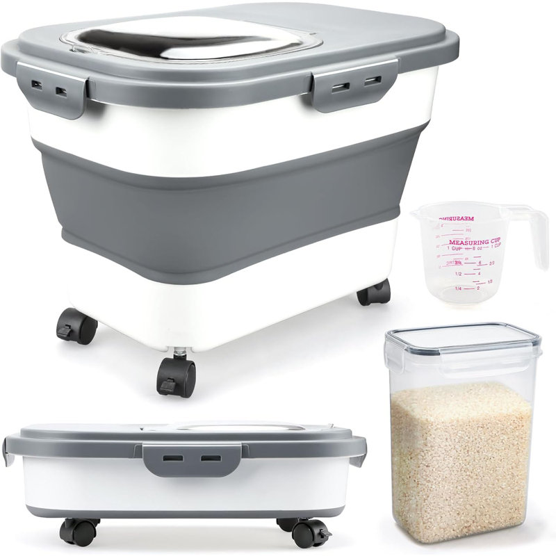 Bac de rangement pour riz pliable 20-30Lb