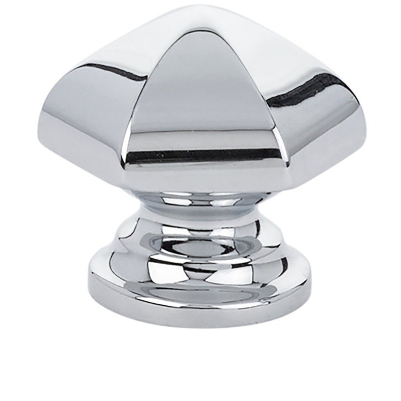 Poignée géométrique surdimensionnée de 1 1/8 po de longueur, H 1,375 po x l 1,375 po x P 0,75 po, Chrome poli
