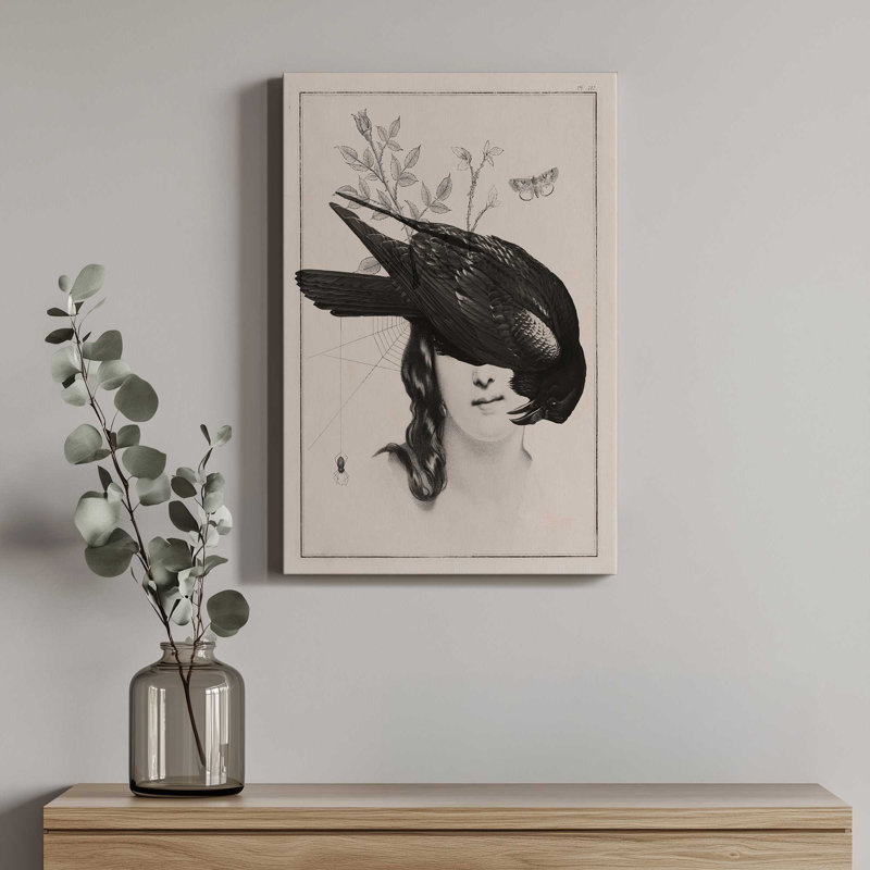 «The Raven's Daughter II» par Victoria Barnes, reproduction d'art sur toile, H 16 po x l 12 po, Toile tendue