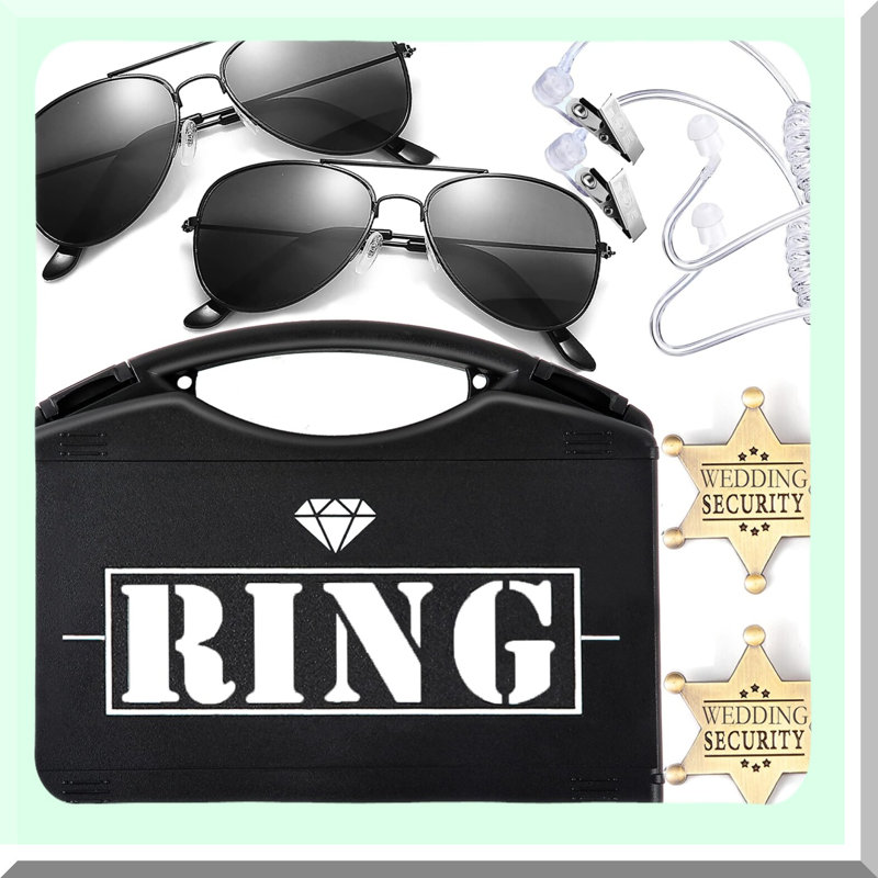 Cool Ring Box Security Set for Wedding Ring Bearers, Clear