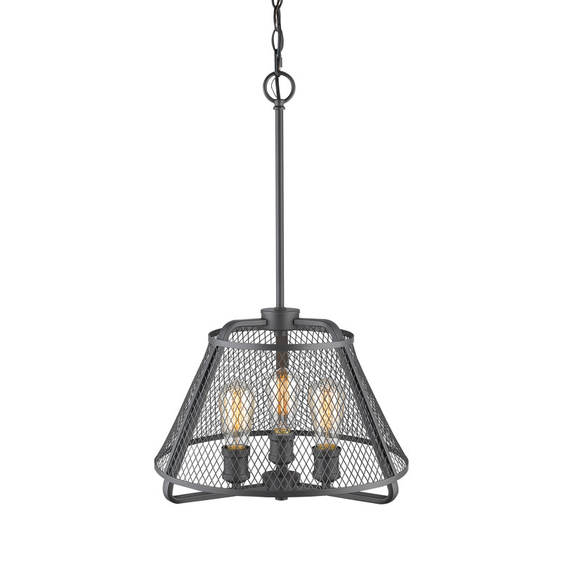 Lustre géométrique à 3 lumières Valya, Bronze