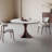 Sintered Stone Solid Wood Ash white and brown Dining Table-1431071900
