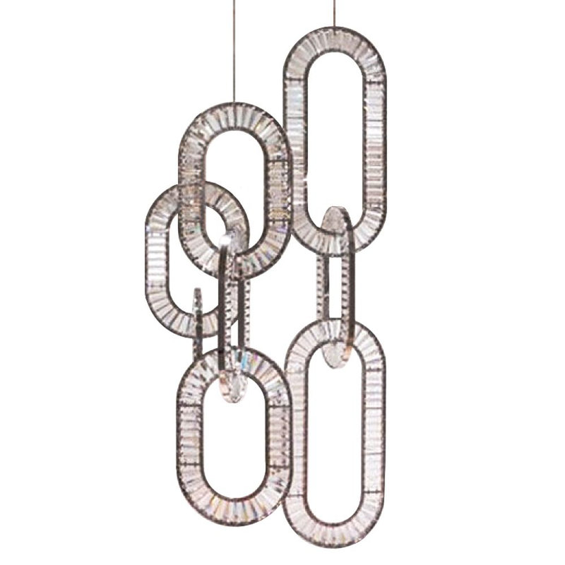 Lustre Unique, Chrome, H 264 po x l 80 po x P 80 po, Fumée