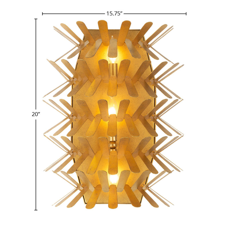 Spur 3 LT Oxidized Gold Leaf Wall Sconce Kalco