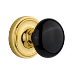 Classic Rosette with Black Porcelain Door Knob