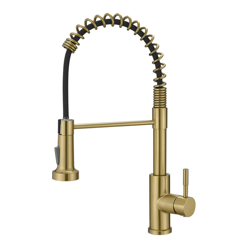 Pull Down Kitchen Faucet, Brushed Gold