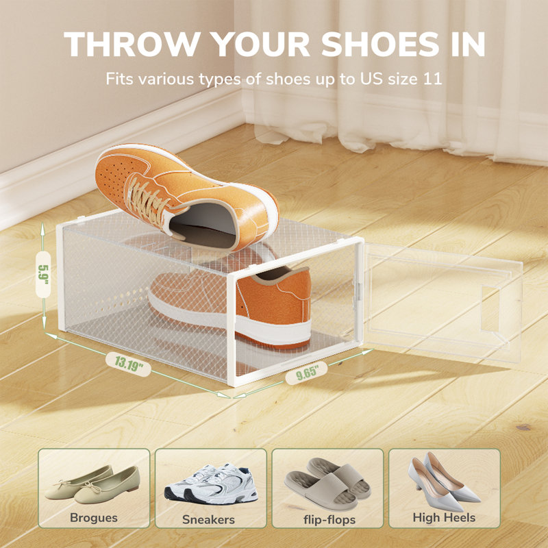 Ensemble de 12 boîtes de rangement pour 12 paires de chaussures empilables (ensemble de 12)