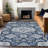 Machine Washable Indoor/Outdoor Xhevrie Blue Rug-652920599