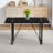 Minimalist Retro Rectangular Dining Table With Top And Inset Metal Legs, Perfect For Dining And Working-2137013850-2137013844