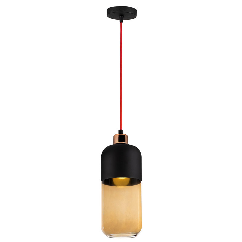Luminaire suspendu à 1 lumière Jak, Noir / rouge