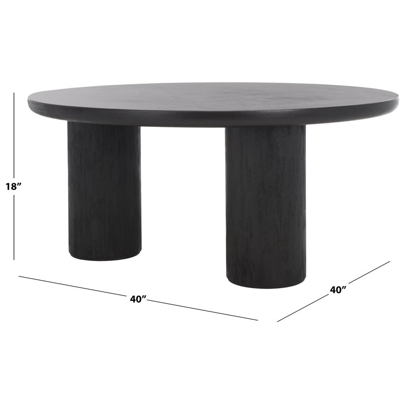 Aicha Black Round Wood Outdoor Coffee Table