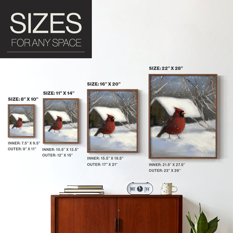«Christmas Holiday Art» CDLxxv, reproduction encadrée - bois massif, H 21 po x l 17 po, Noyer