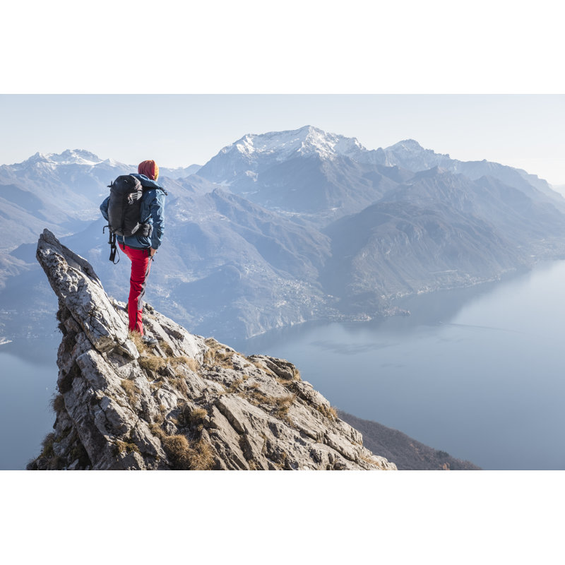 Mountaineer On The Top by Deimagine - No Frame Print on Canvas, 81cm H x 122cm W