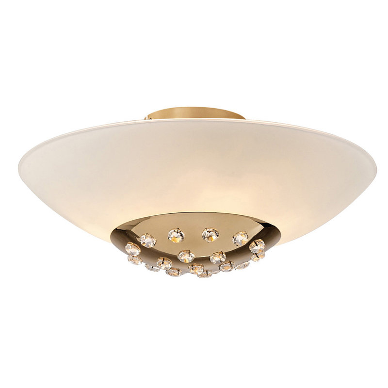 Glass Semi Flush Mount, French Gold