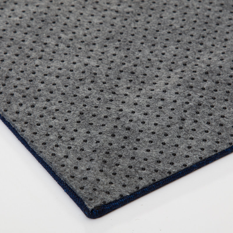 Ponca Blue and Gray Rectangular Office Chair Mat