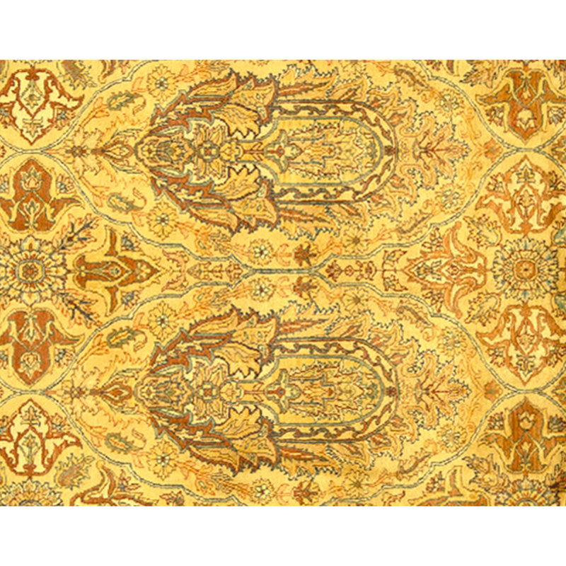 High-Quality Hand-Knotted Gold And Cream Area Rug