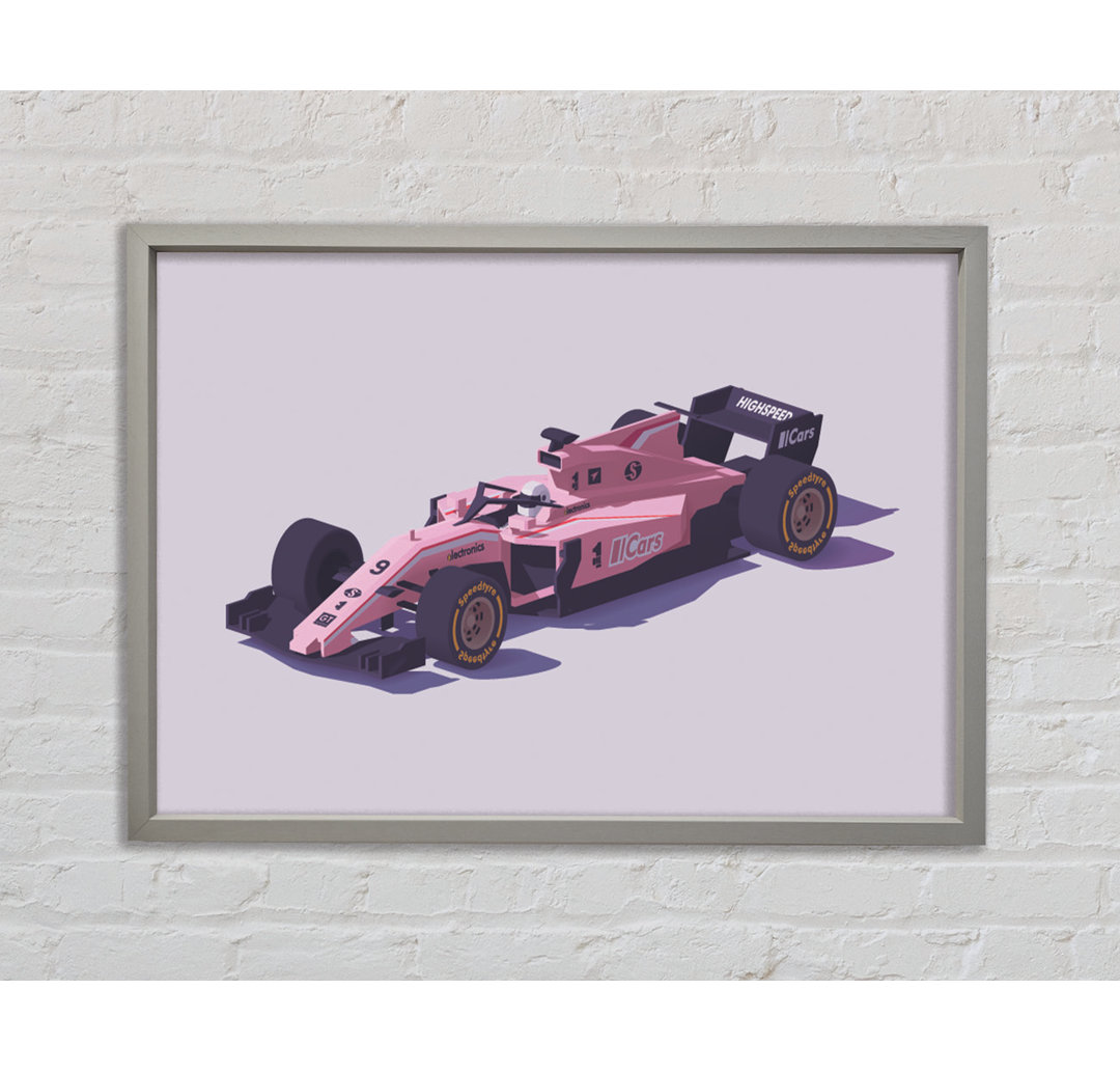 Rosa F1 Auto - Einzelner Bilderrahmen Kunstdrucke auf Leinwand