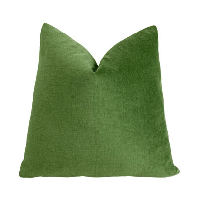 Housse de coussin en velours vert uni