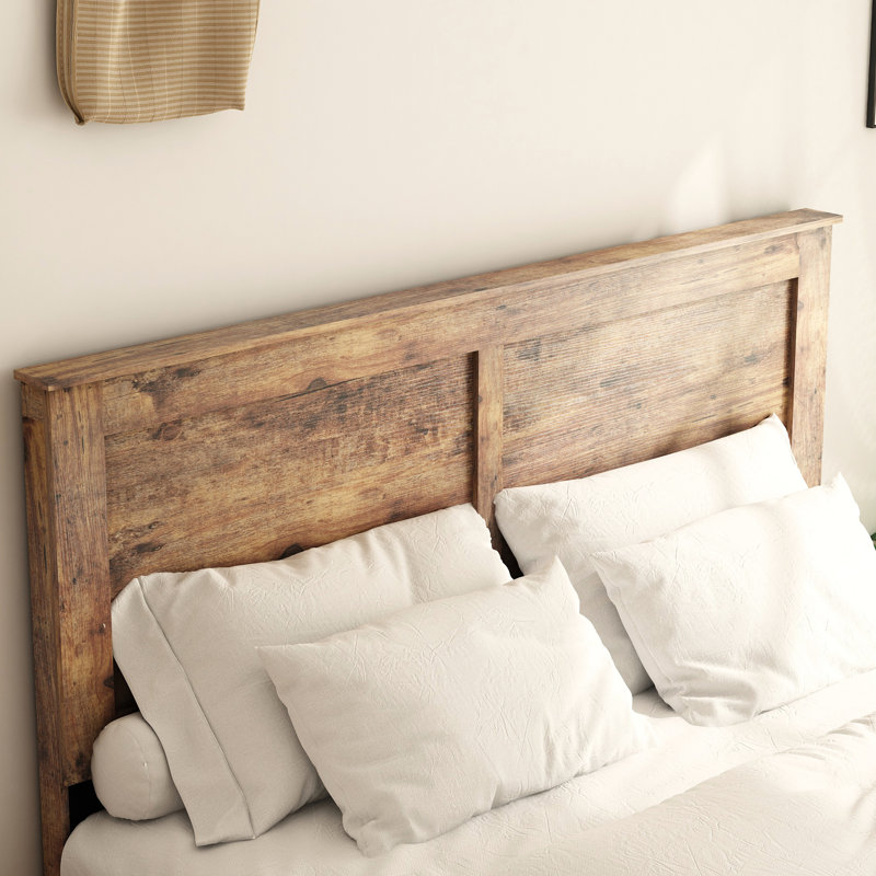 Cadre de lit brun foncé pour lit Queen Size, plateforme en bois, silencieux, sans sommier, guide de montage rapide, grand espace de rangement en dessous, métal et bois, style industriel, cadre de lit pour chambre à coucher, sommier requis.