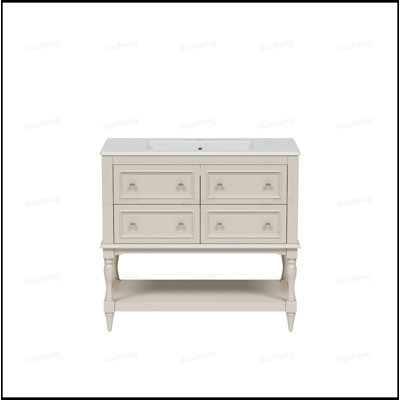Armoire de meuble-lavabo sur pied 36 po avec lavabo encastré en céramique 36 po