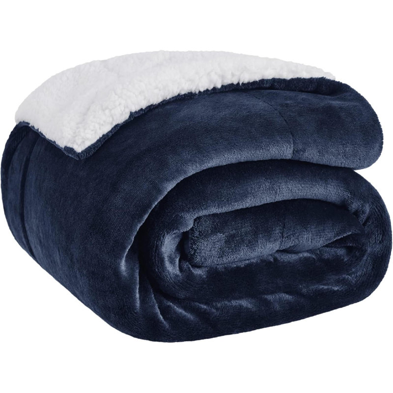 Jeté en sherpa Sherpa, Marine, L 50 po x L 60 po