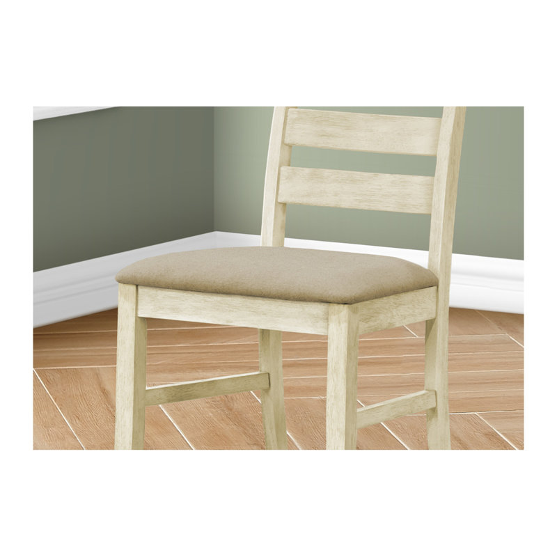Chaise rembourrée, Beige, Blanc