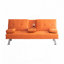 Canapé-lit de bureau multifonctionnel en cuir orange de 67 pouces avec table basse, conception à double pli, postures réglables-1142100414-1266656558