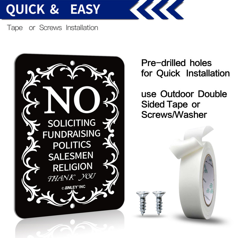 Inbox Zero No Soliciting Sign for Home and Business, Do Not Ring The Bell Sign 6" x 4.5"