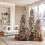 Ensemble d'arbres de Noël 3 pièces avec éclairage à DEL blanc chaud et branches en pleurs pour la décoration intérieure