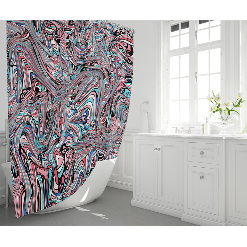 Abstract Shower Curtain, 93" H x 70" W