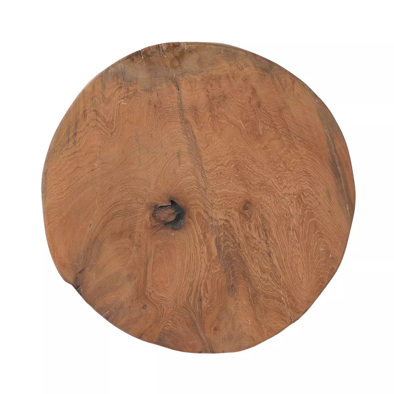 Atrakchi Accent Stool, Teak Stool-Aged Natural