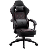 DOWINX Adjustable Reclining Ergonomic Leather Swiveling PC & Racing Game Chair with Footrest