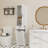 Wood Tall Bathroom Cabinet Laundry Hamper With Hidden Hamper & Storage Shelves