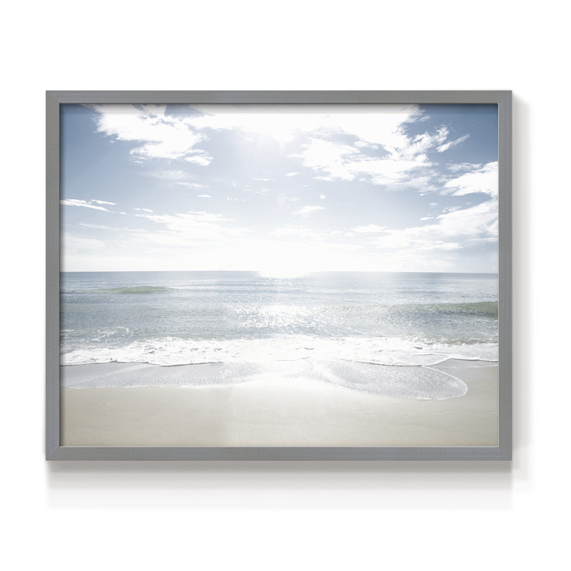 Sandy Beach -Framed Print - Restickable, Gris, H 16 po x l 20 po
