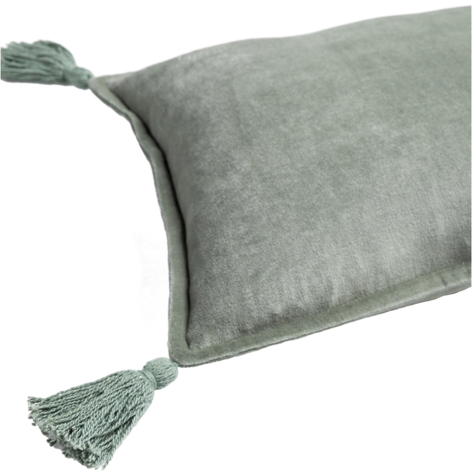 Norwin Tassels Cotton Lumbar Throw Pillow, Sea Foam, Pillow Cover Only - No Insert