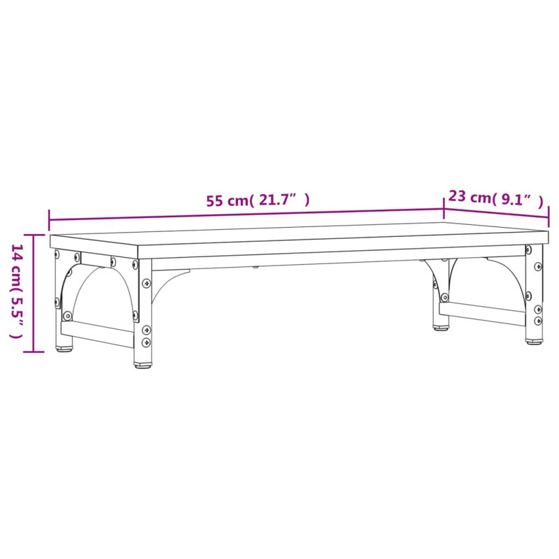 Millers Monitor Stand, Smoked Oak, 14cm H x 21.7cm W x 23cm D