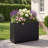 38" L × 13" W × 30" H Black Rectangular Metal Planter Box (with Drainage Holes and Adjustable Shelf) — All-Weather Outdoor Plant Container for Patio, Courtyard, or Balcony