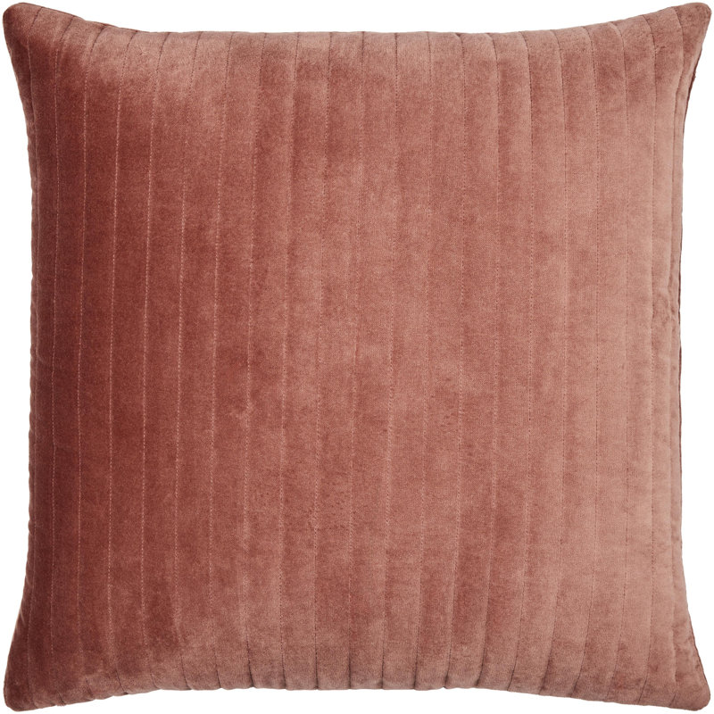 Coussin en coton Beyerne, 20 po x 20 po, Housse de coussin seulement - sans coussin, Brun foncé