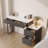 Soild Wood Vanity Table With Cabinet Drawer Rock Plate Top And Metal Base-1144015561