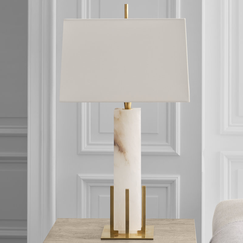 Thomas O'Brien Gironde Large Table Lamp, Alabaster/Antique Brass