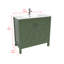 Meuble-lavabo autoportant 36 po Anvay en vert forêt avec plateau en céramique blanche Anvay-1526982776