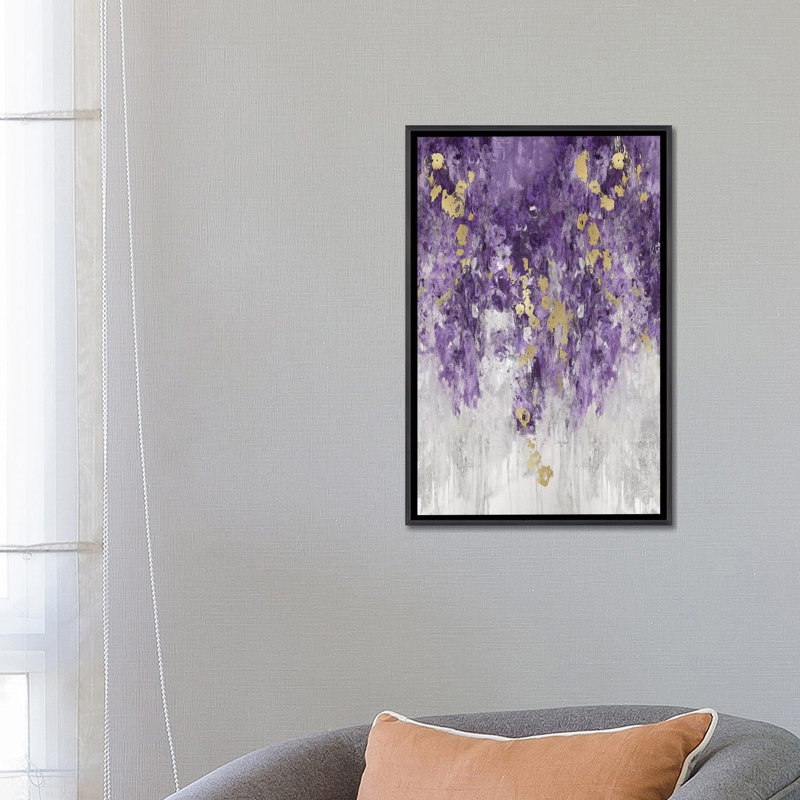« Cascade Purple » par Nikki Robbins-impression, Encadrement noir décoloré, H 26 po x l 18 po x 1,5 po