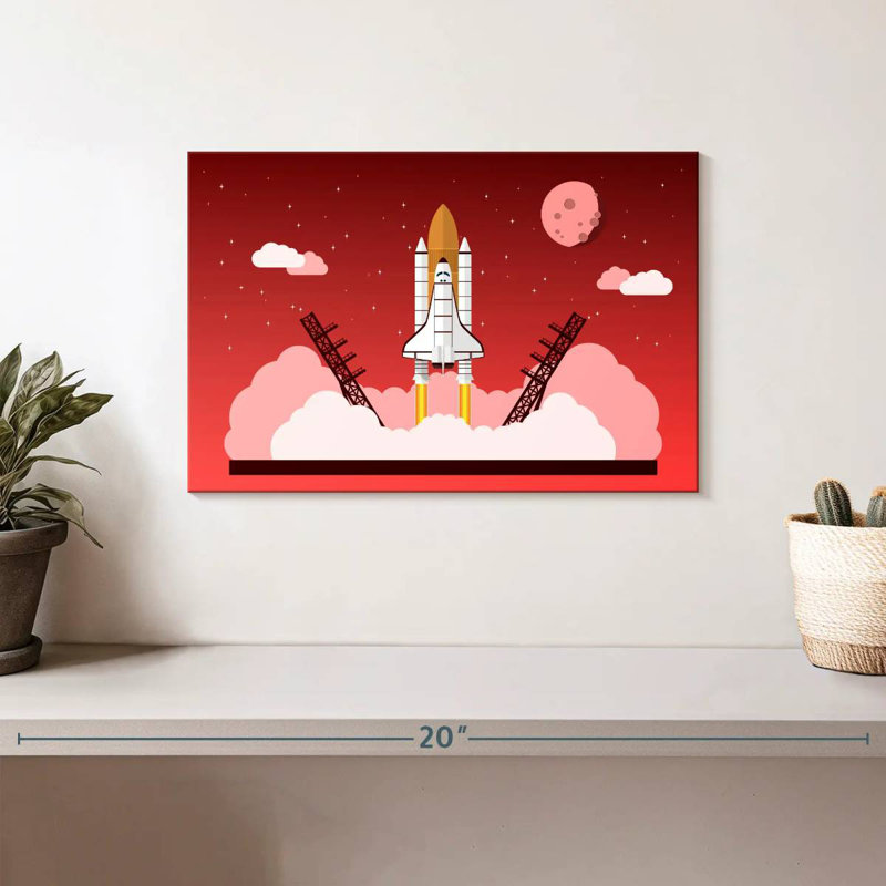 Space Shuttle Mission Launch, 8" H x 12" W