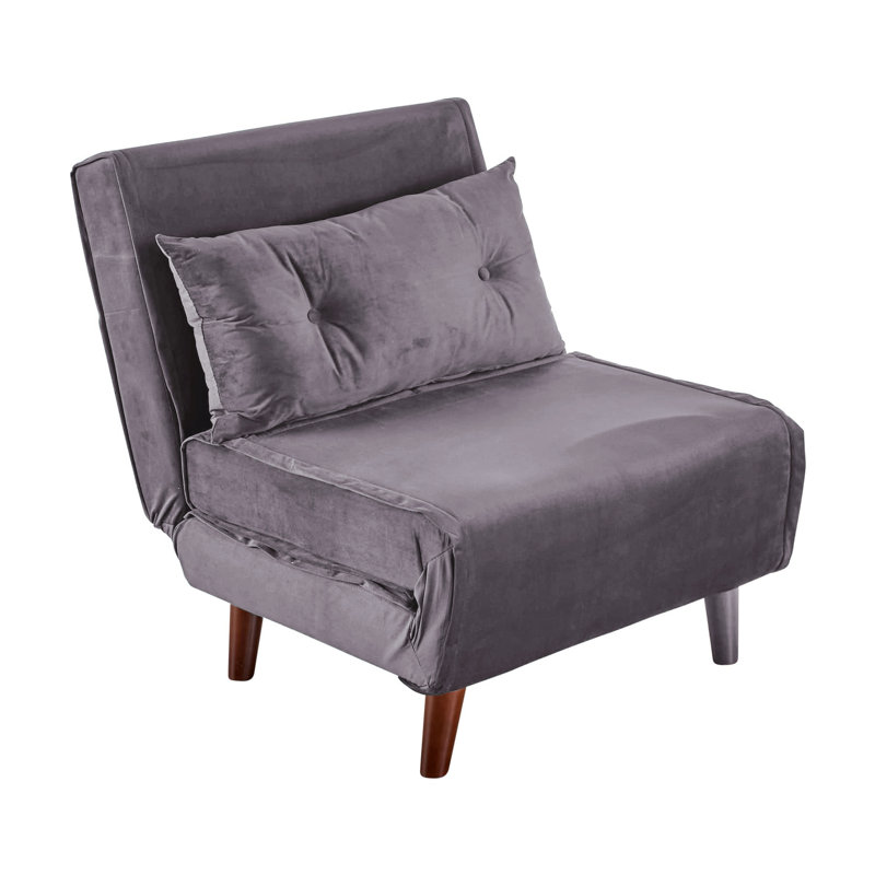 Lonara One Seater Upholstered Single Sofa Bed, Grey