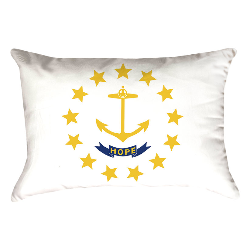 Drapeau rhode island, Coussin lombaire, Polyester, Polyester - Sans fermeture à glissière (intérie